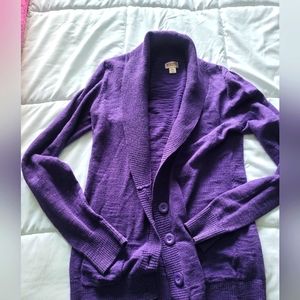 Purple cardigan